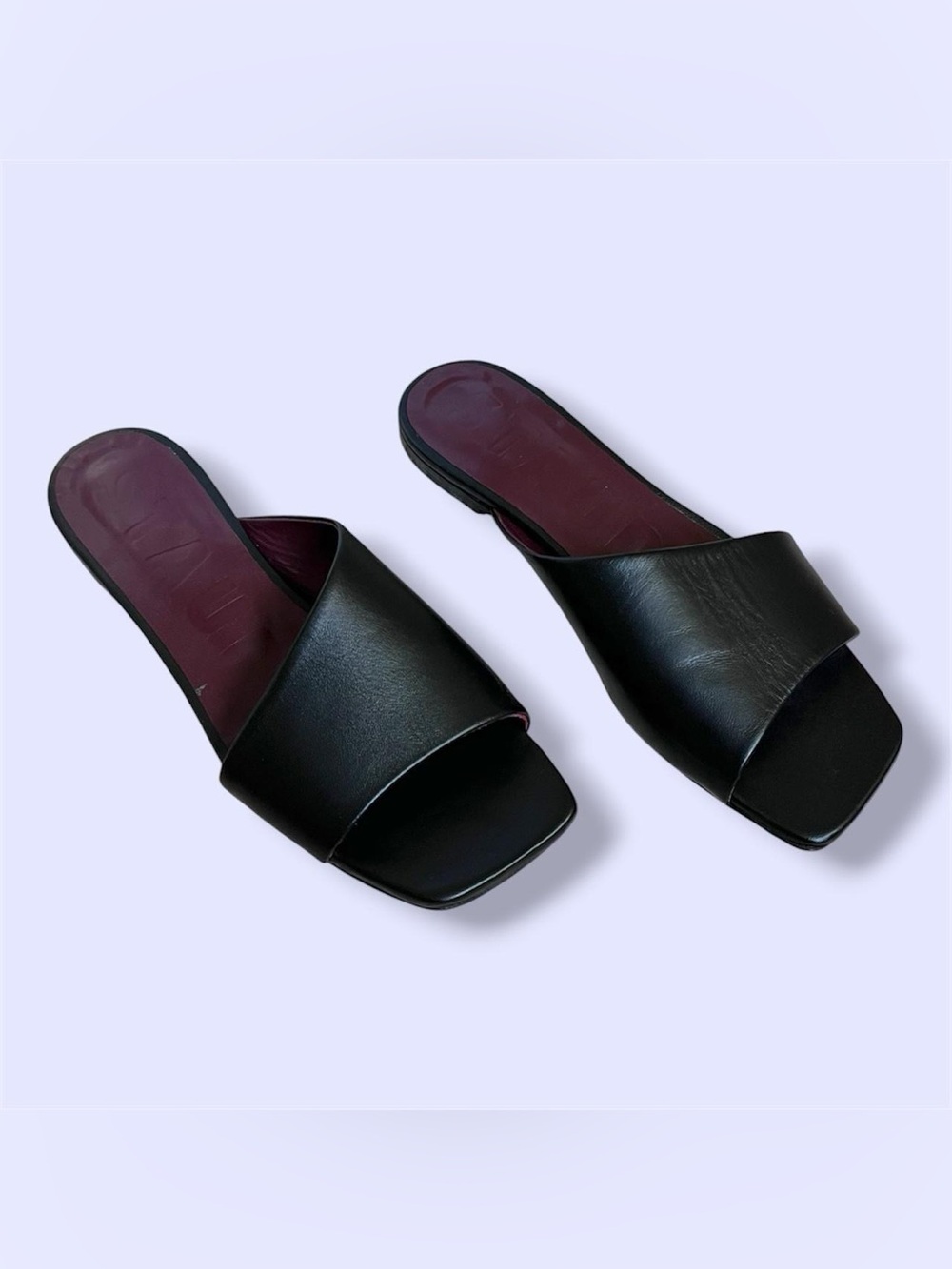 STAUD Nevil Flat Sandals in black